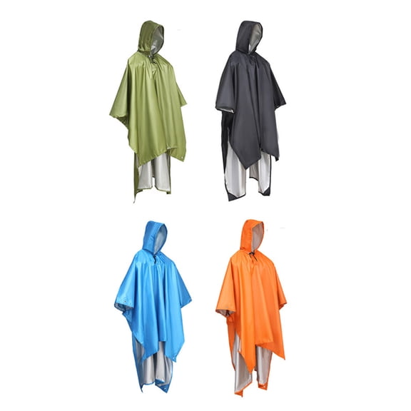 Outdoor Rain Poncho for Hiking Cycling, Lightweight Raincoat Ponchos Adult, Packable Rain Gear for Men Women, Easy Storage Coverage in Black, 1Pcs