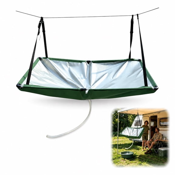Outdoor Rain Water Collector Tarp, Foldable Rainwater Collection Mat with 1M Hose, Portable Rain Catchment System for Garden, Patio, RV, Camping and Water Storage