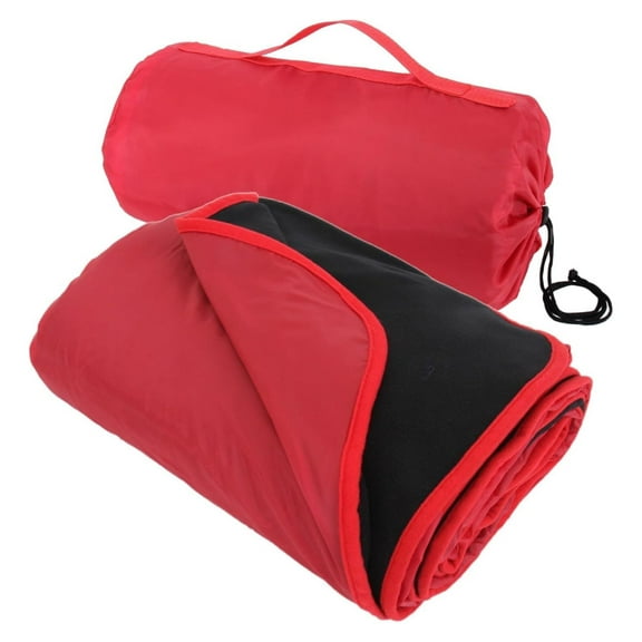 Outdoor Rainproof & Windproof Thick Stadium Blanket | for Camping, Picnic, Sports, Festivals, Football, Baseball, Concerts, Parks, Beach 55" x 79" Black/Red