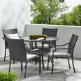 thumbnail image 1 of Outdoor Rattan Dining Set With 4 Chairs Grey Weather Resistant Patio Furniture For Small Space Backyard And Balcony Use, 1 of 9