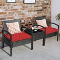 thumbnail image 1 of Outdoor Rattan Patio Conversation Set with Seat Cushions, 1 of 4