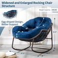 thumbnail image 1 of Outdoor Rattan Rocker Recliner Chair With Polyester Padded Cushion set of 2 Navy Blue, 1 of 5