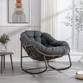thumbnail image 1 of Outdoor Rattan Rocking Chair,Padded Cushion Rocker Recliner Chair Outdoor for Front Porch, Living Room, Patio, Garden, Gray, 1 of 7