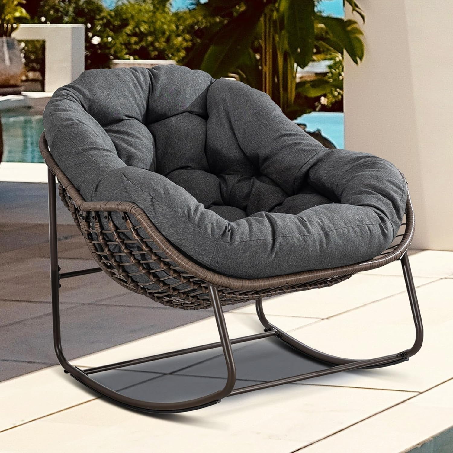 Hokku Designs Nakia Solid Indoor/Outdoor Area Rug For Living Room Patio Deck Front Porch Navy W011418809