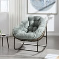 thumbnail image 1 of Outdoor Rattan Rocking Chair,Padded Cushion Rocker Recliner Chair Outdoor for Front Porch, Living Room, Patio, Garden,     
Light Green, 1 of 10
