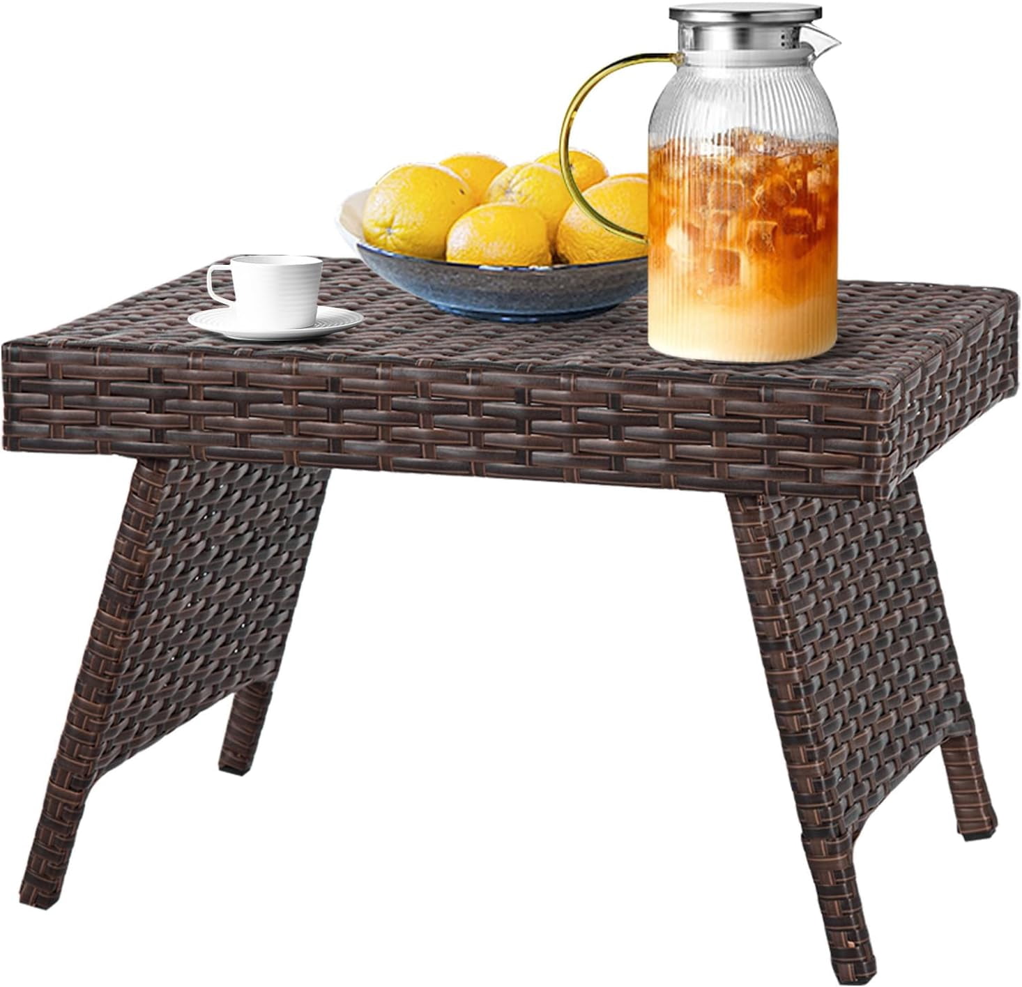 Outside Rattan Side Table Outdoor Rattan Side Table | Folding Wicker Coffee Table with Rattan ...