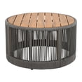 thumbnail image 1 of Outdoor Rattan rope & Acacia Wood Coffee Table - Patio Balcony Furniture for Garden, Yard, Balcony - Weather Resistant (Rope Grey, Natural Iron), 1 of 5