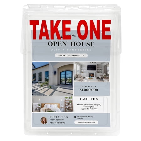 Outdoor Real Estate Brochure Box - Easy to Use Take One Document Holder Can Hold 200, 8.5 x 11 Documents, Flyers & Brochures or Other Outdoor Marketing Needs (1)
