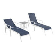 Outdoor Recliner Chair Table Set, Patio Lounge Chair with Adjustable Backrest, Heavy Duty Chaise Lounge Chairs with Breathable Mesh, Portable Patio Furniture for Poolside, Backyard, Balcony