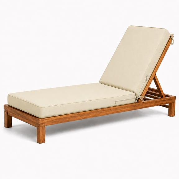 Millsilo Outdoor Chaise Lounge Cushion, 72" x 21" x 3" Patio Lounge Chair Cushion, Water-Resistant UV-Protected Replacement Cushion with High Density Foam, Beige