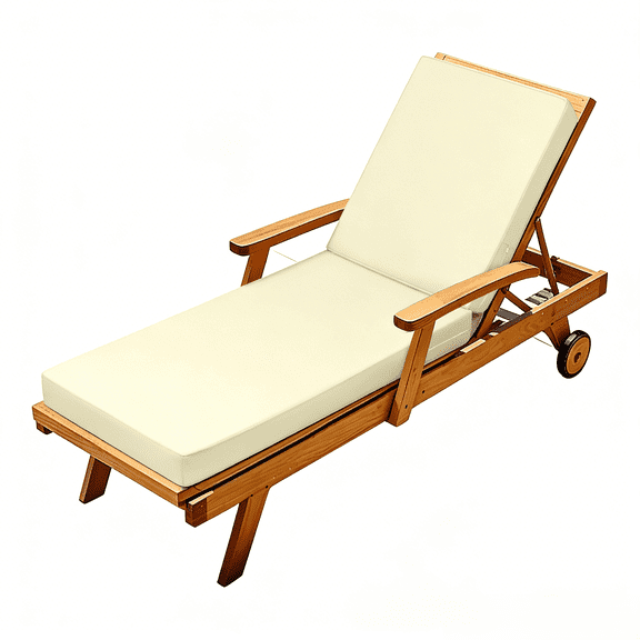 Millsilo Outdoor Recliner Cushion - Water-Resistant, UV-Protected, High-Density Foam - 72"x21"x3", Beige