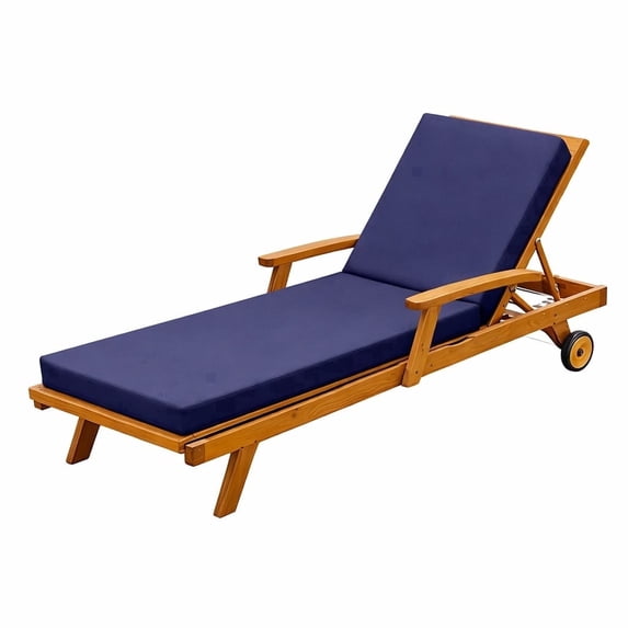 Millsilo Outdoor Chaise Lounge Cushion, 72" x 21" x 3" Patio Lounge Chair Cushion, Water-Resistant UV-Protected Replacement Cushion with High Density Foam, Dark Blue