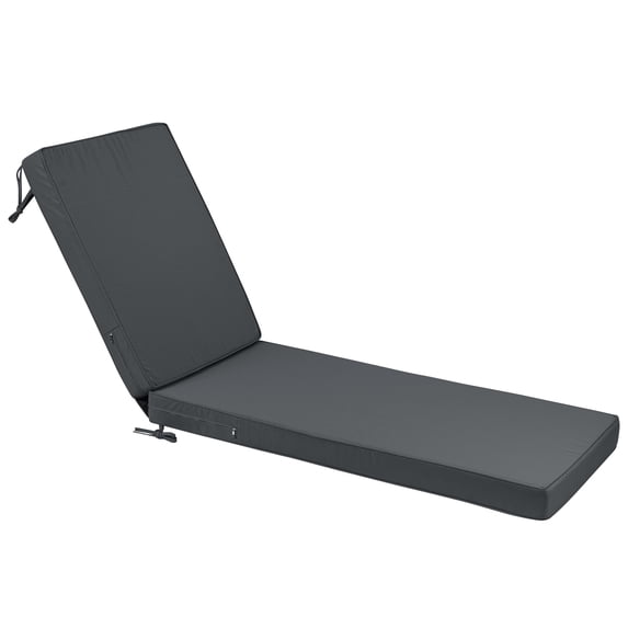Millsilo Outdoor Chaise Lounge Cushion, 72" x 21" x 3" Patio Lounge Chair Cushion, Water-Resistant UV-Protected Replacement Cushion with High Density Foam, Dark Gray