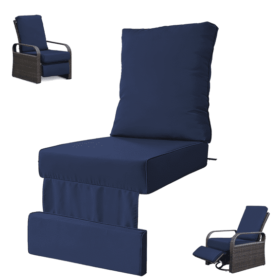 Outdoor Recliner Replacement Cushion, Only cushions, Fade Resistant Patio Furniture Cushions, High Back Deep Seat Sofa Cushion