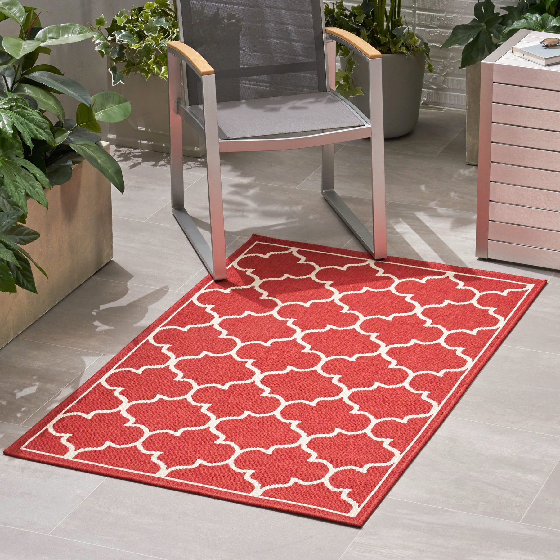 Outdoor Rug For Rooftop Outdoor - Rectangular + Loop Pile Rug - Rooftop or Sunroom + Cozy ...