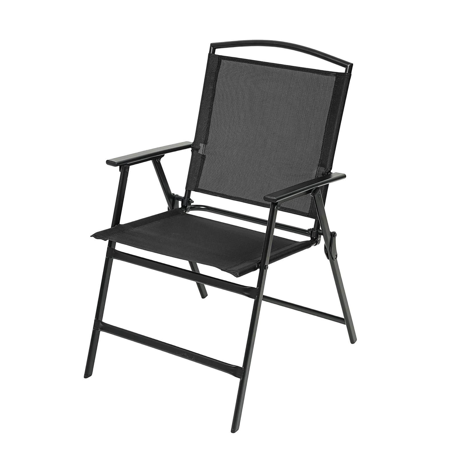 Outdoor Red Portable Folding Patio Dining Sling Chairs Set Of 1 With Armrest Foldable Patio Chairs For Lawn Garden Balcony Living Room Furniture