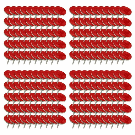 Outdoor Reflective Marker 100 Pack Flat Head Nails Five Color Honeycomb Trail Tack Highly Visible Day Night Easy Carry for Camping Hiking