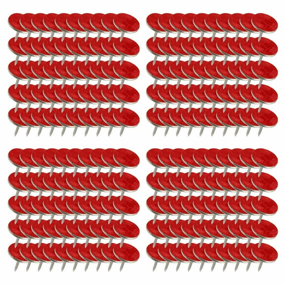 Outdoor Reflective Marker 100 Pack Flat Head Nails Five Color Honeycomb Trail Tack Highly Visible Day Night Easy Carry for Camping Hiking