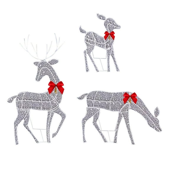 Outdoor Reindeer Christmas Decor Yard Lighted Pre Lit Holiday Decor Deer Family Set Waterproof Christmas Outdoor Decoration
