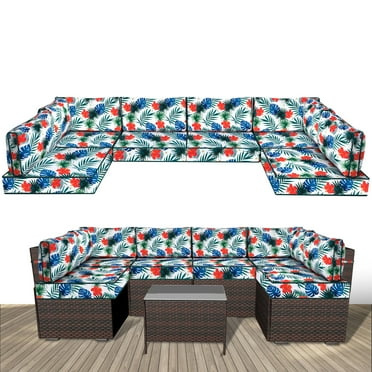 14-Piece Outdoor Replacement Cushions - Water-Resistant Patio Furniture Cushions Khaki