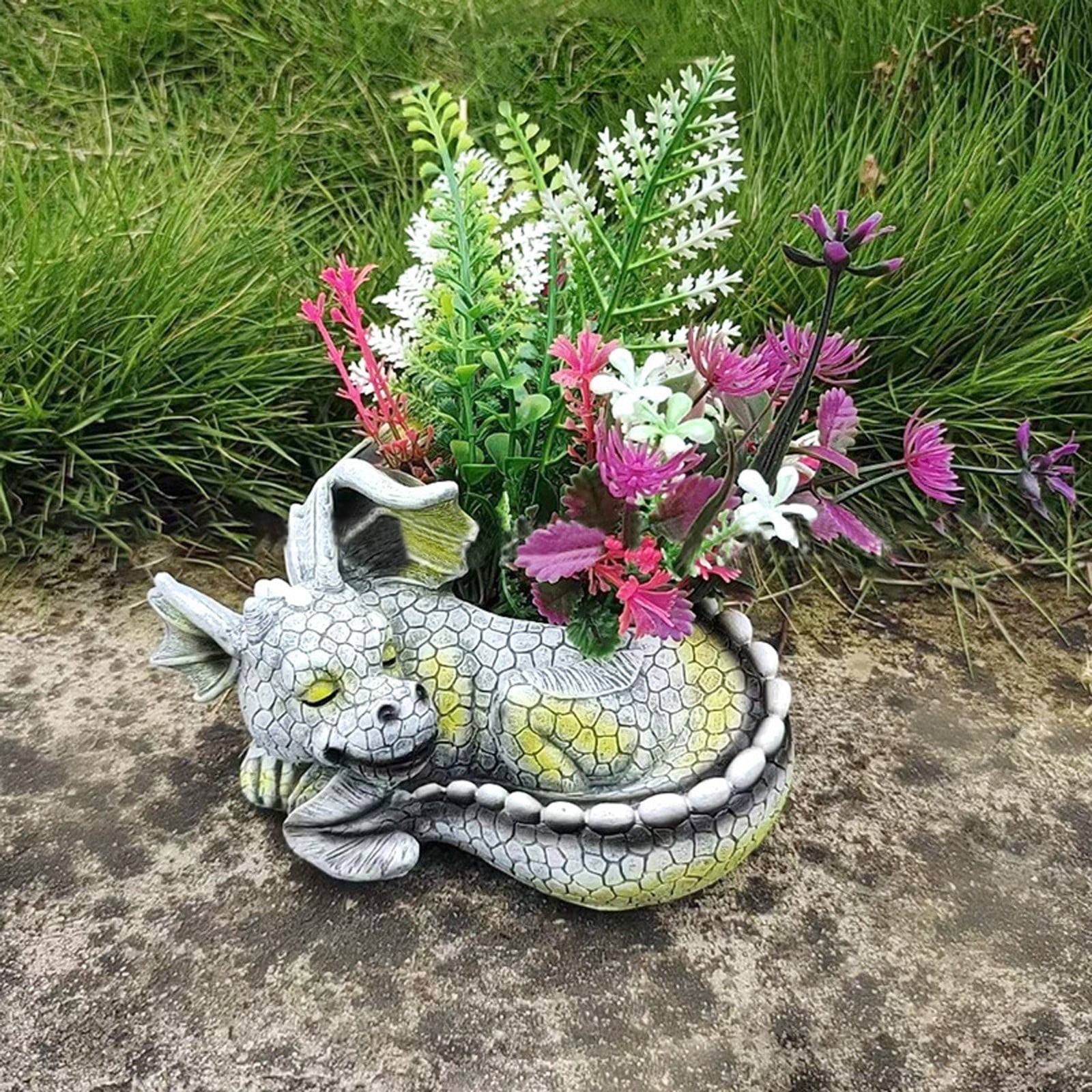 Outdoor Resin Decoration Carving Planter,Home Gardening Crafts Flower Pot,Abstract Resin Plant Pot,Unique Decorative Garden Pot for Living Room Bedroom Patio