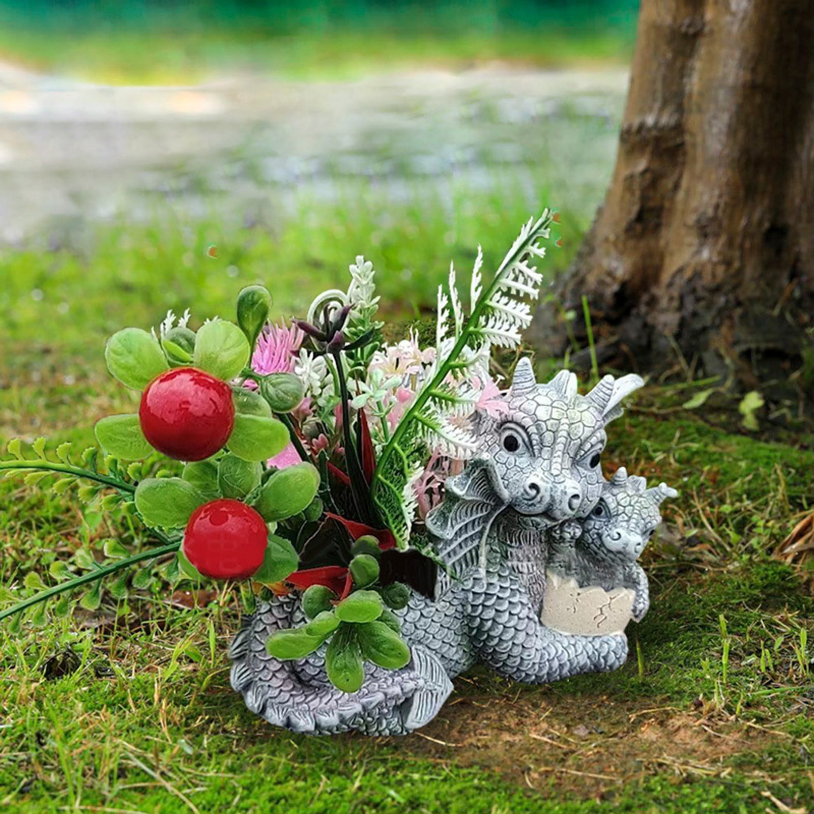 Outdoor Resin Decoration Carving Planter,Home Gardening Crafts Flower Pot,Abstract Resin Plant Pot,Unique Decorative Garden Pot for Living Room Bedroom Patio