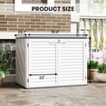 thumbnail image 1 of Outdoor Resin Storage Shed, 35 Cu.Ft Trash Can Storage Box with Lockable Door, Horizontal Outdoor Storage Cabinet for Garbage Cans, Garden Tools, 1 of 8