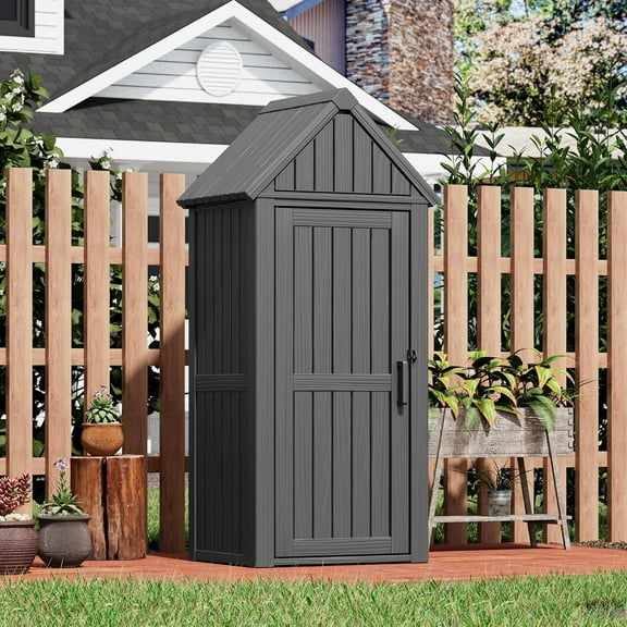 Outdoor Resin Storage Shed – Durable All-Weather Cabinet with Removable Shelves