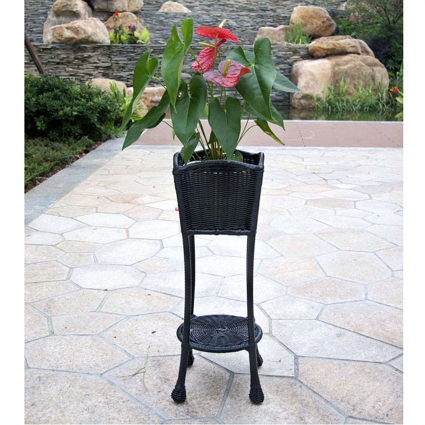Outdoor Resin Wicker Planter Stand by Jeco