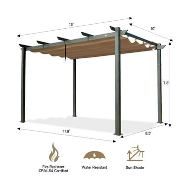 Outdoor Retractable Pergola with Weather-Resistant Canopy Aluminum