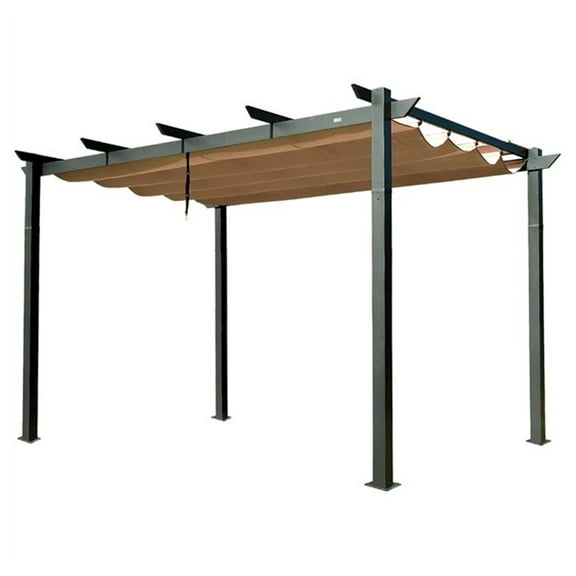 Outdoor Retractable Pergola with Weather-Resistant Sun Shade Canopy, Aluminum Pergola Gazebo for BBQ, Party, Wedding, Patio, Backyard, Deck, Garden