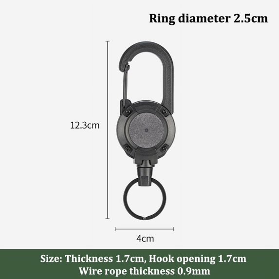 Outdoor Retractable Wire Rope Retractable Keychain Reel Retractable Key Chain With Steel Cable Key Ring Retractable Tool
