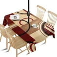 thumbnail image 1 of Outdoor Retro Abstract Geometric Tablecloth with Umbrella Hole and Zipper,Rectangle Waterproof Wrinkle Free Table Cloth Decorative Fabric Washable Table Cover for Patio, Party, Picnic 60 X 84 Inch, 1 of 1