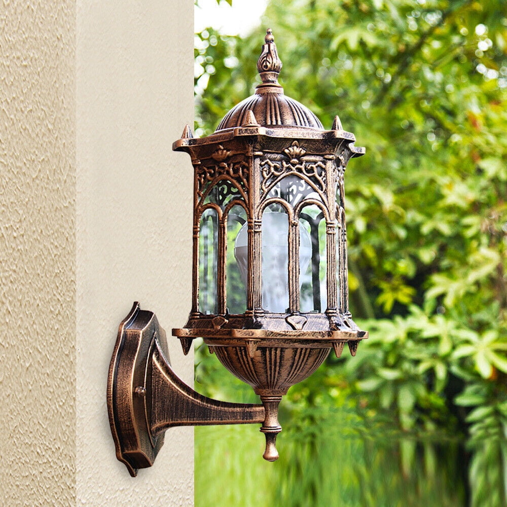 Outdoor Retro Wall Light Fixture, Exterior Shade Lamp Sconce Garden Porch Light
