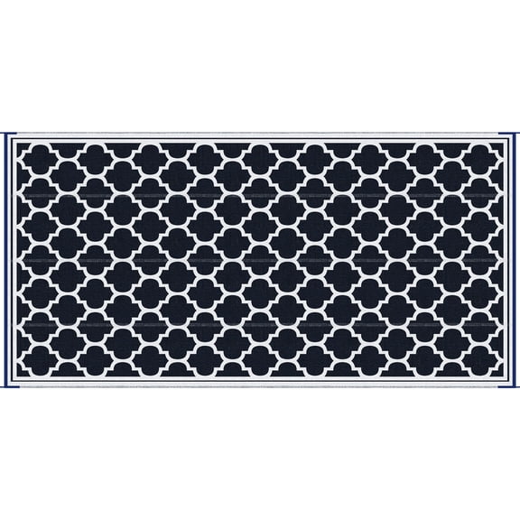 Outdoor Reversible Floor Mat | Waterproof for Backyard & Picnic | Polypropylene Rug with Loop Straps | Keep in Place Against Wind