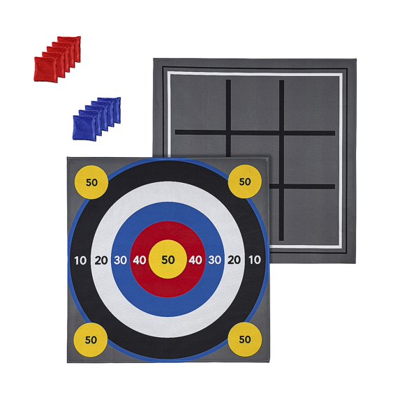 Outdoor Reversible Game Set with Storage Bag, Three In A Row/Target Toss