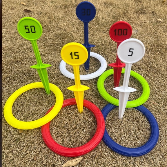 Outdoor Ring Toss Game Set Durable Safe Material Versatile Play Improves Hand Eye Coordination Teamwork Toy for Beach Grassland Backyard Group Expansion Activities