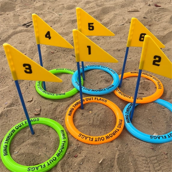 Outdoor Ring Toss Game Set Durable Safe Material Versatile Play Improves Hand Eye Coordination Teamwork Toy for Beach Grassland Backyard Group Expansion Activities