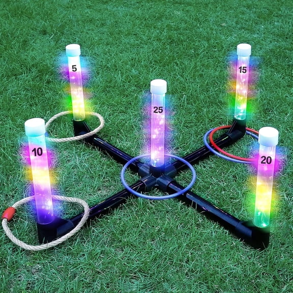Outdoor  Ring Toss  Glow in Dark, Yard  for Adults and Family