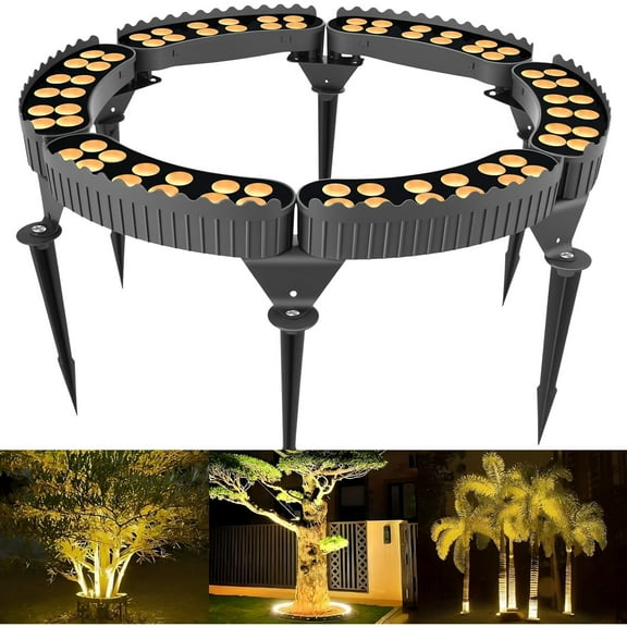 Outdoor Ring Tree Light,DC24V LED Tree Landscape Spotlight 3000K Warm White,IP67 Waterproof,Suitable for Palm Tree Lights YardGarden 6Pack