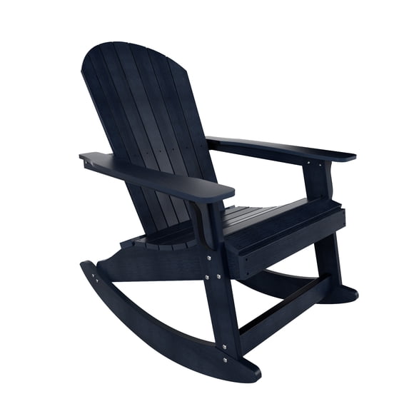 Outdoor Rocking Adirondack Chair, Navy