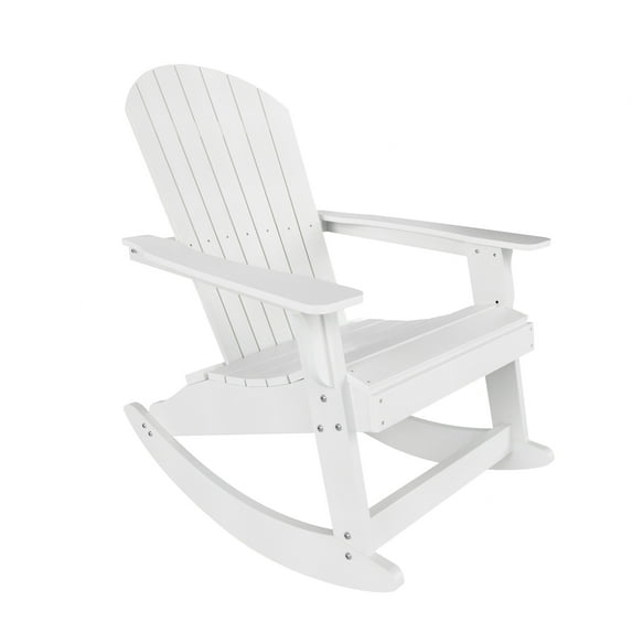 Outdoor Rocking Adirondack Chair, White