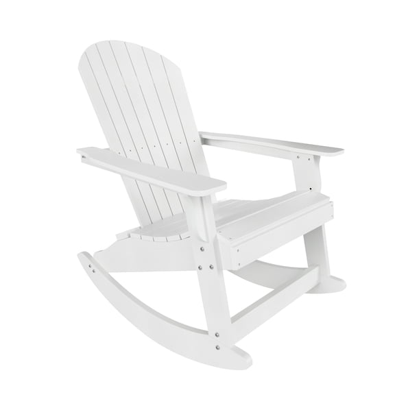 Outdoor Rocking Adirondack Chair, White
