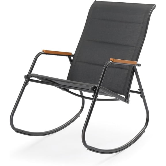 Outdoor Rocking Chair, 450lbs Capacity Portable Outdoor Rocker with Hard Armrests, All Weather Porch Rocker for Garden, Living Room, Patio, Lawn