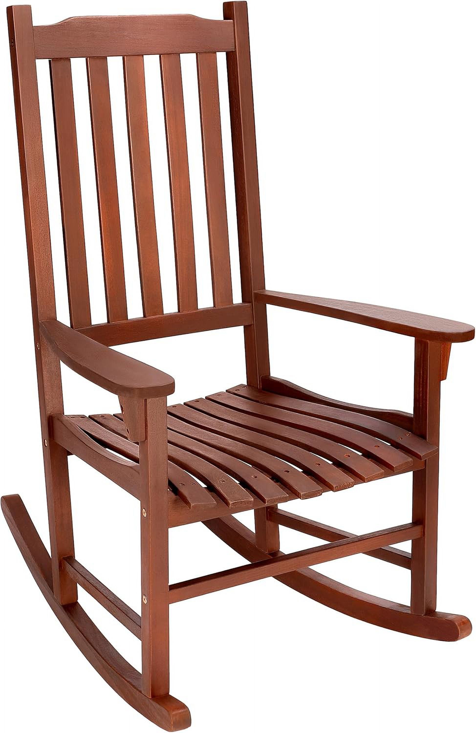 Outdoor Rocking Chair for Adult Heavy Duty FSC Certified Acacia Wood
