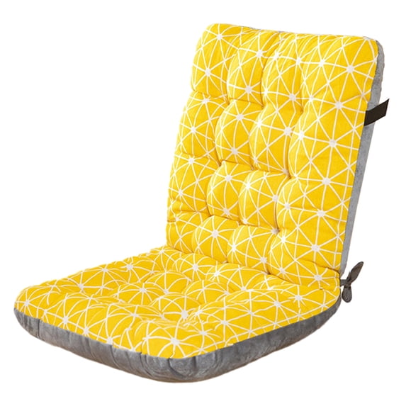 Outdoor Rocking Chair Cushions 1 Pack, 100% Polyester Waterproof Patio Rocking Chair Cushion, High Back Weatherproof Chair Pad for Adirondack & Outdoor Furniture, Tan,Yellow