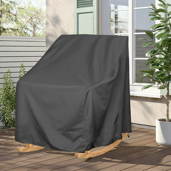 Outdoor Rocking Chair Dust Cover - Waterproof Patio Furniture Protector, Ash-Proof Stool Cover, 70x83x99cm Polyester Fabric, for Garden/Balcony Furniture, All-Weather Slipcover, Black
