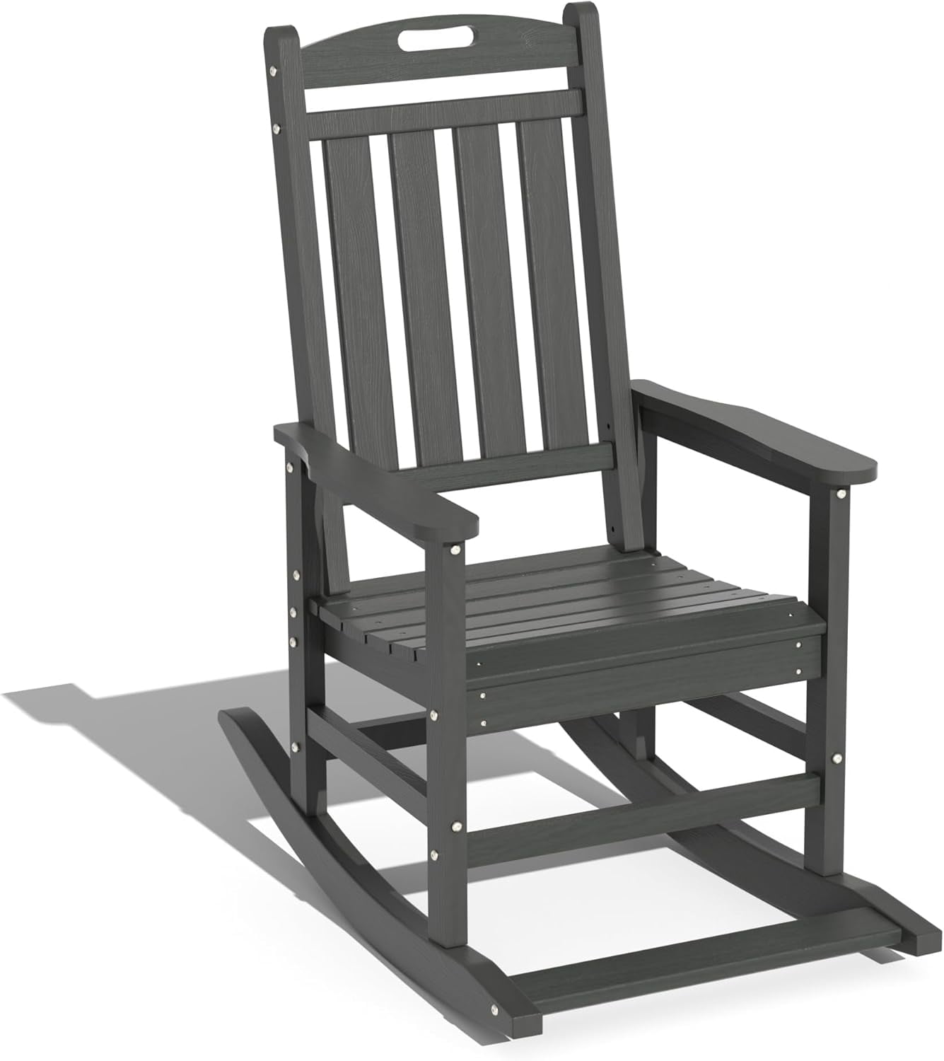 Outdoor Rocking Chair, HDPE Patio Rocking Chair with Footboard for ...