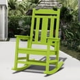 thumbnail image 1 of Outdoor Rocking Chair, High Back Porch Rocker Chair, All Weather Resistant HDPE Oversized Adirondack Rocking Chairs for Patio, Garden, Lawn, Indoor，Apple Green, 1 of 4