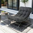 thumbnail image 1 of Outdoor Rocking Chair, Indoor Oversized Comfy Reading Chairs Set with Cushion, Patio Rocker Recliner Chair, Grey, 1 of 10